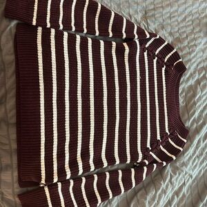 Perfectly soft perfectly, you extra large, maroon, and white striped sweater